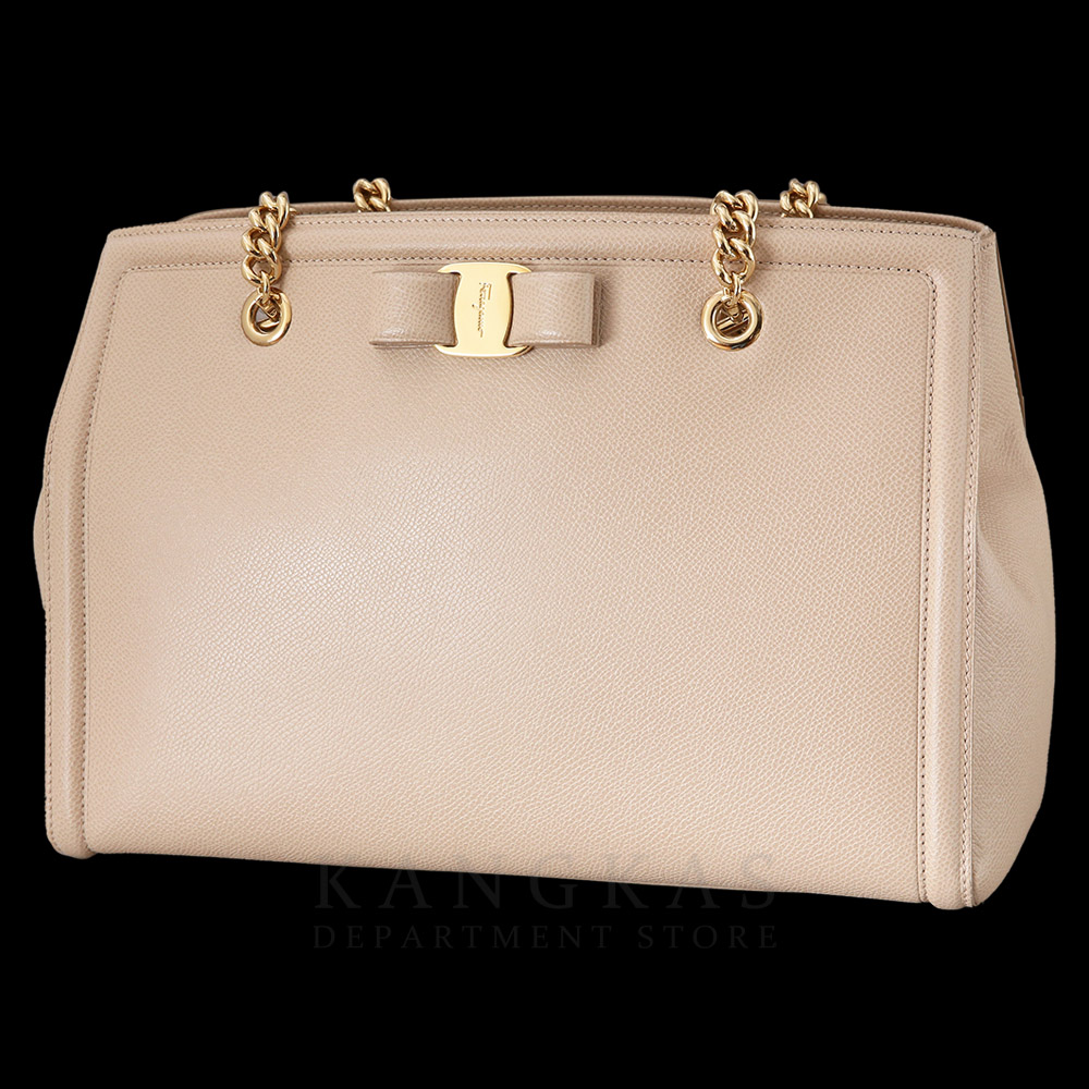 FERRAGAMO(USED)페레가모 바라리본 레더 체인백
